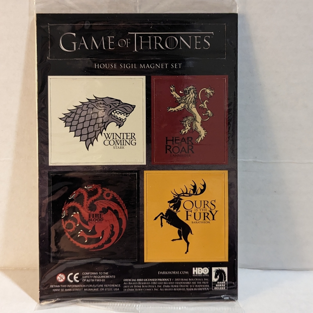 MAGNETS Game of Thrones House Sigil HBO Dark Horse Deluxe Loot Crate